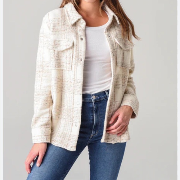 BB Dakota Jackets & Blazers - BB Dakota Cream Plaid Jacket